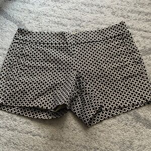 J. Crew High Waist Geometric Black and White Shorts